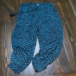 Teal and Navy Patterned Aerie Pants